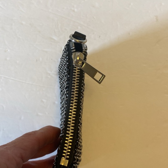 EUC. Small, black and silver metallic wristlet. - Picture 4 of 8